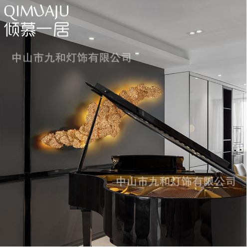 厂家私人手工欧式现代墙壁装饰创意个性轻奢全铜叶片壁灯