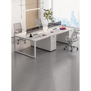 森先森进口暖白员工办公电脑桌简约现代E0级板式办公家具职员卡位