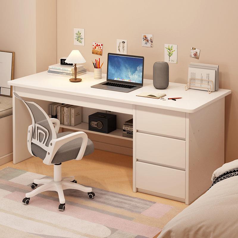 书桌书架一体家用台式电脑桌卧室简易学生写字学习桌书柜组合桌子