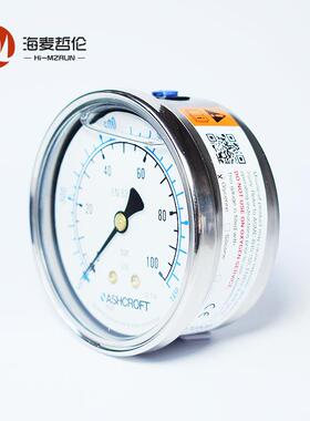 雅斯科ASHCROFT 638008A4G13CP0L100BR#充油 耐震波登管压力表