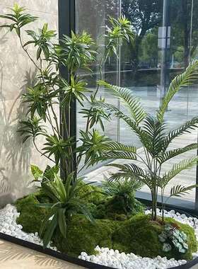 仿真绿色植物造景室内楼梯角落装饰阳台玄关橱窗生假树景观植物造