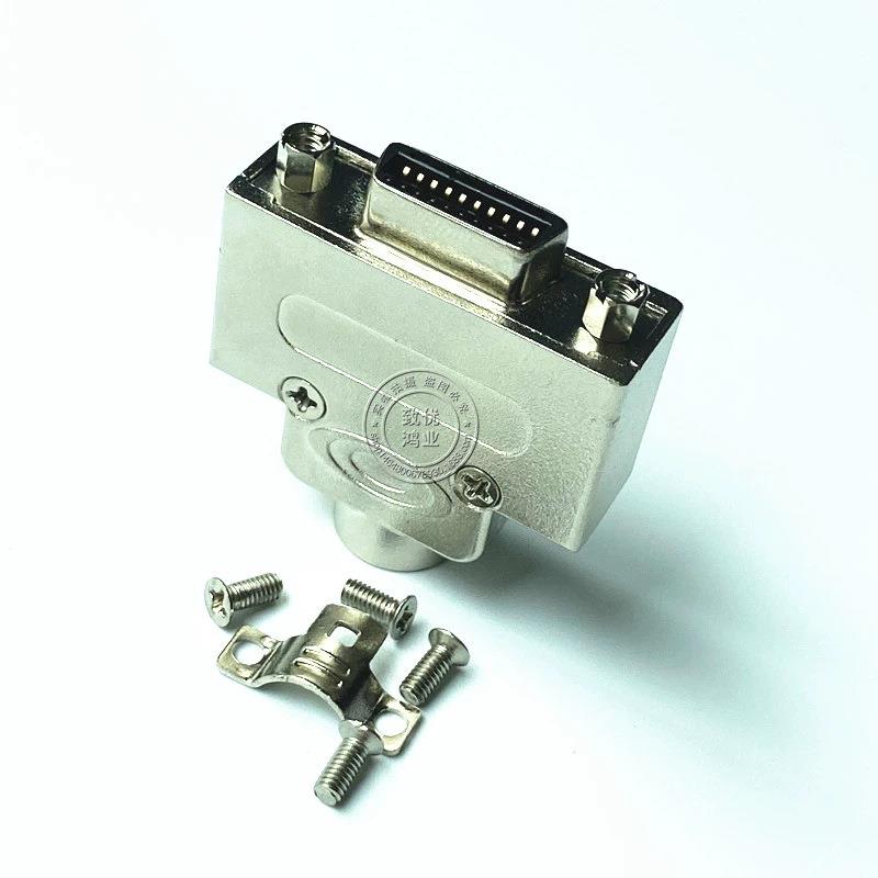 SCSI连接器SM-20母头20芯连接器HPCN20P母头焊线铁壳带前置螺丝柱