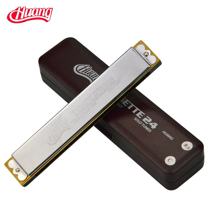 Huang/黄牌133-1加厚版24孔C调演奏口琴初学乐器