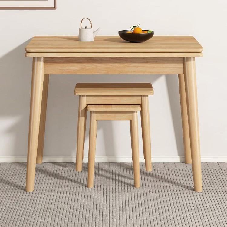 折叠餐桌小户型家用现代简约可伸缩长方形北欧实木餐桌椅组合桌子