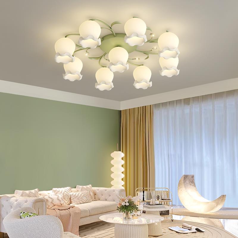 客厅大灯奶油风复古法式北欧简约现代绿色卧室餐厅2025年新款灯具