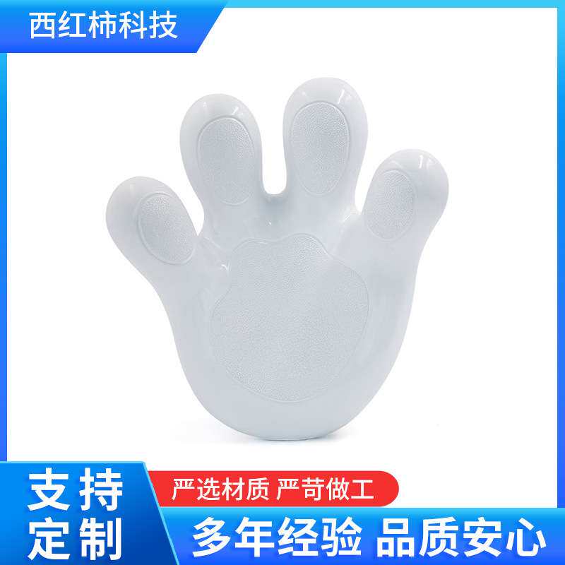 工厂直销跨境PU自结皮防水带吸盘软体手掌形浴缸枕头浴缸枕头靠枕