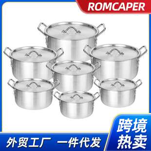 出口非洲7件套外贸厨具铝锅汤锅aluminium pot set 7in1锅具套装