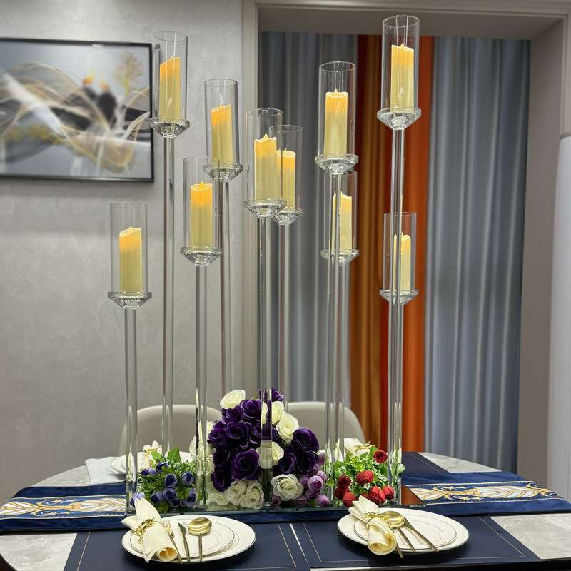 欧式10头水晶烛台浪漫婚庆婚礼餐桌装饰居家样板房现货