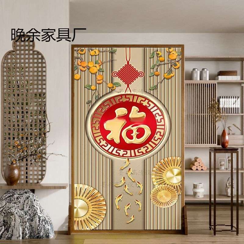 竹子意境中式屏风隔断客厅办公室可移动入户玄关遮挡装饰禅意座屏