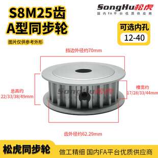 松虎EBL61-S8M400-25-A-P-d12至40孔现货同步轮S8M同步带轮齿轮