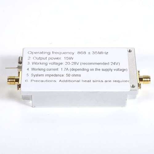 868MHz射频功放 15W输出 40dB增益 宽频833-903MHz 支持24V/28V