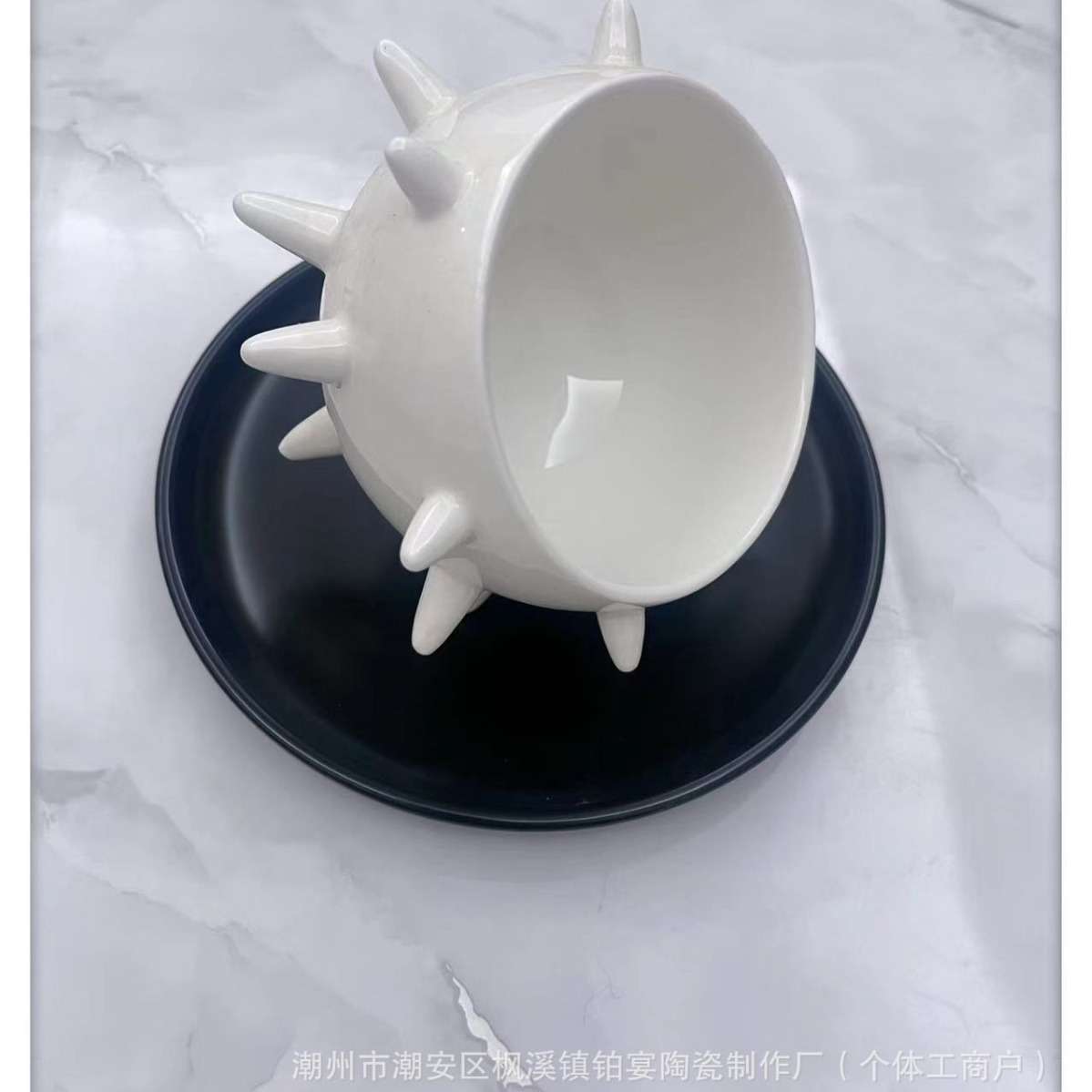 酒店陶瓷盘创意海胆造型盅分子料理法餐个性摆盘餐厅意境菜冷菜盘
