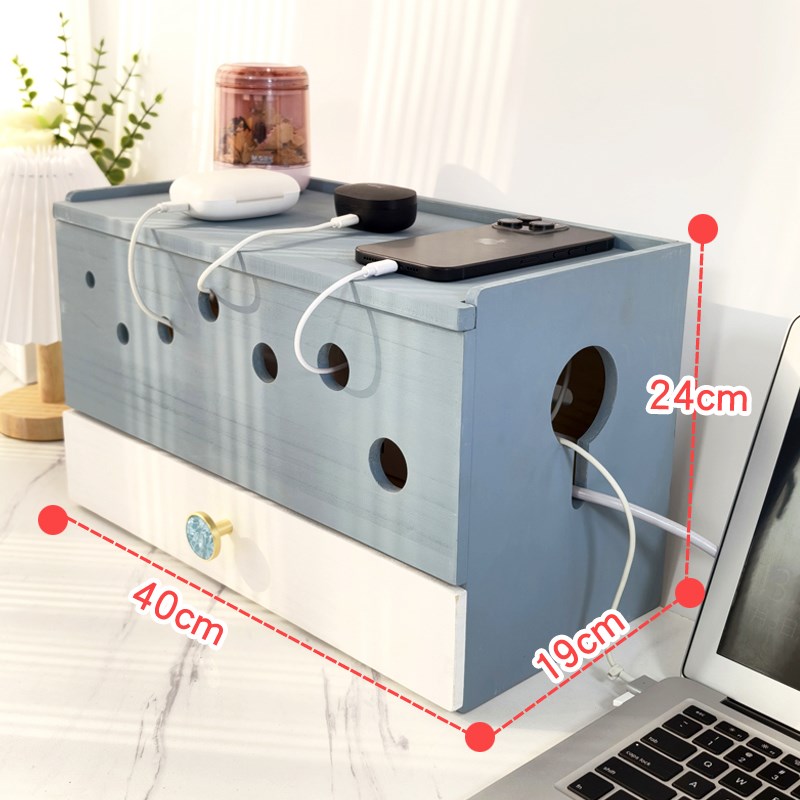 实木多功能电源充电器插线板电线收纳G盒路由器插座插排拖线板收