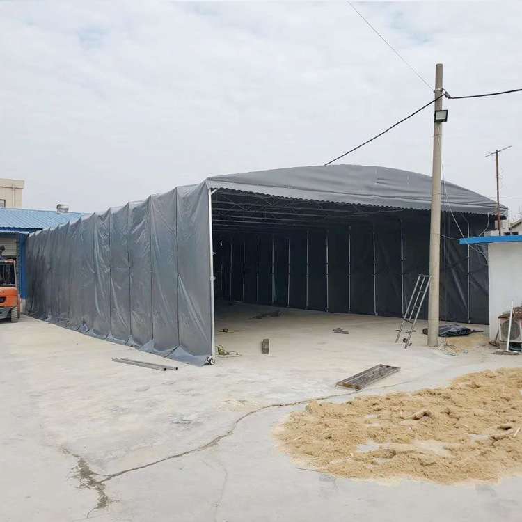 建桥生产箱梁加温保温篷布 移动式伸缩棚 桥梁蒸汽养护篷