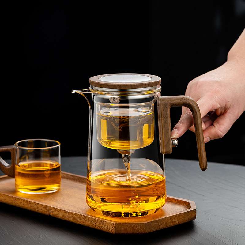 高硼硅玻璃茶水分离过滤泡茶壶家用茶具 磁吸飘逸杯大容量800m