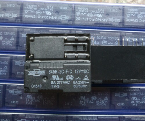 原装松川继电器845H-2C-F-C-12VDC 8脚8A两开闭DC12V 845H-2C-C!