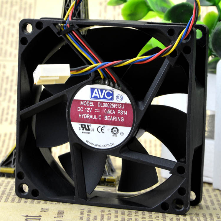 AVC 8025 8CM 12V0.5A 大风量 PWM四线调速CPU风扇DL08025R12U图片