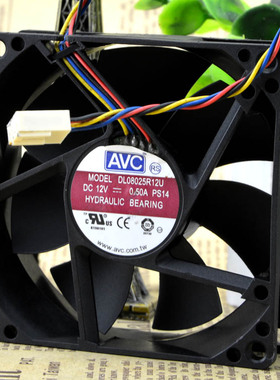 AVC 8025 8CM 12V0.5A 大风量 PWM四线调速CPU风扇DL08025R12U