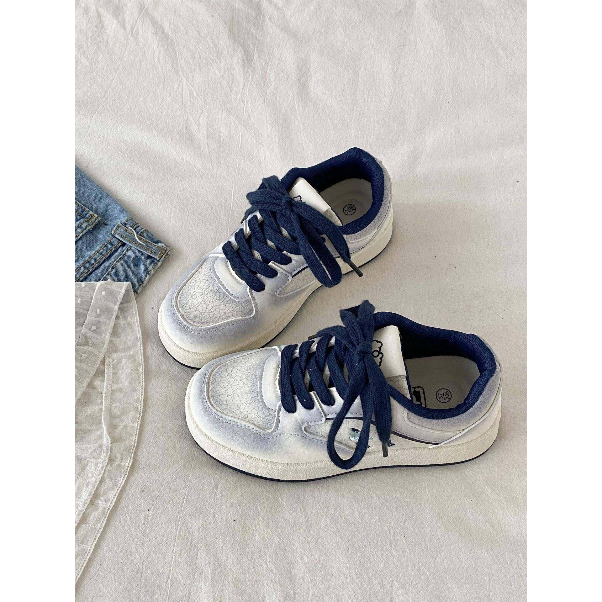 低跟拼色小众刺绣板鞋女款2025新款秋季平底运动小白鞋休闲面包鞋,女鞋,休闲板鞋,淘宝优惠券,粉丝福利购,淘宝优惠卷