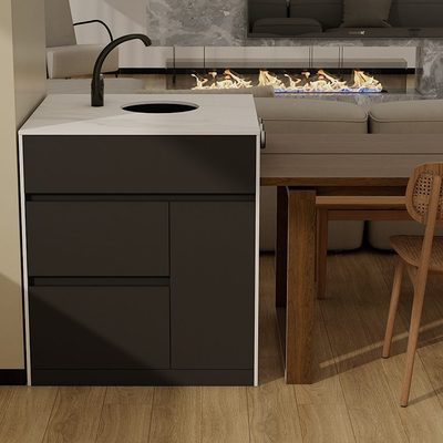 单个手台带水槽头多功能台餐桌岛定制小洗柜岩单独简约窄岛板吧台
