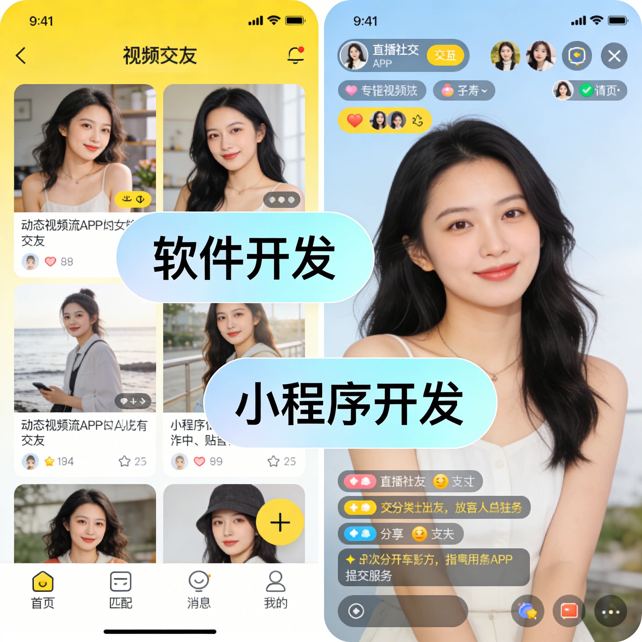 直播社交 APP 开发 视频交友 社交小程序系统定制