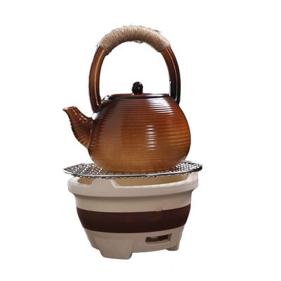 港式器茶室炉火锅边砂锅围炉烧烤炉火泥炉煮内烤炉商用打玻璃碳茶