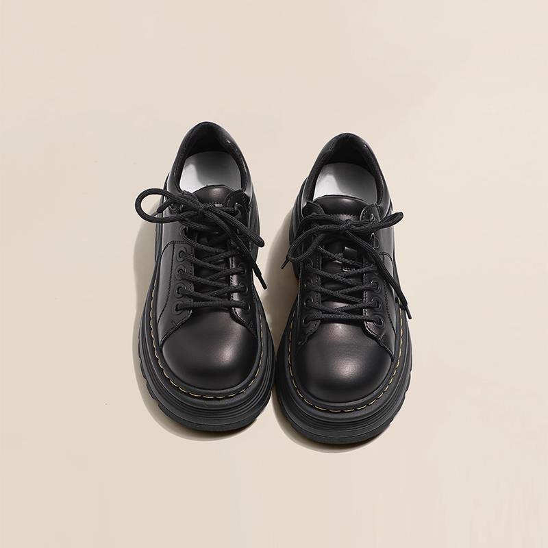 英伦风小皮鞋女款2025新款秋季超火单鞋百搭棕色厚底乐福鞋子女鞋