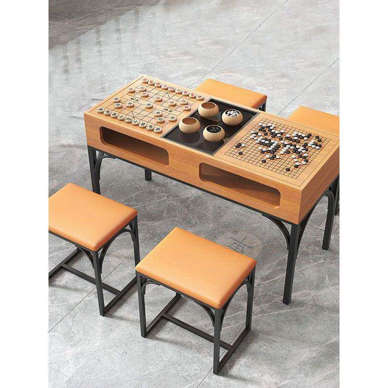 象棋围棋二合一棋盘桌椅组合简约下棋桌家用棋院活动室对弈桌