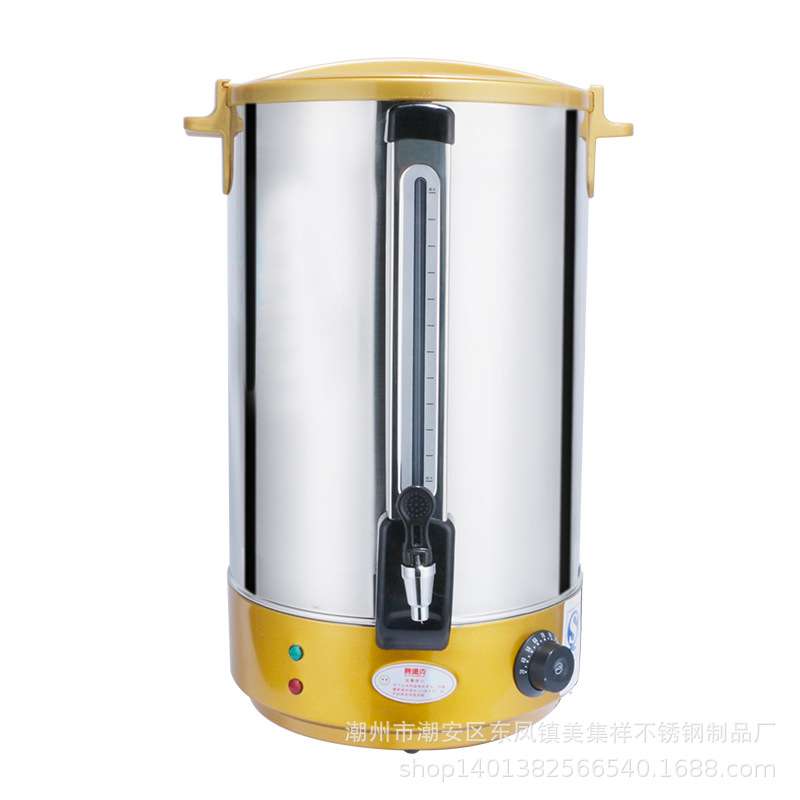 可透视电热开水桶商用奶茶桶保温桶不锈钢双层烧水桶电加热