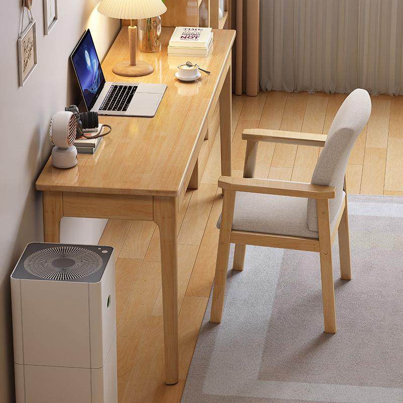 实木窄书桌40/50cm宽简易电脑桌带抽屉小户型卧室学生长条办公桌