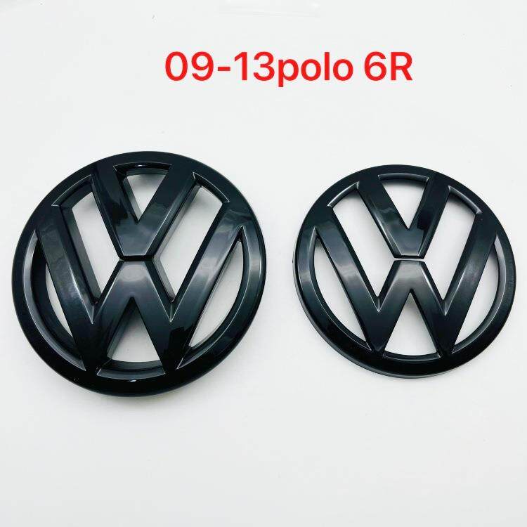 适用大众老款09-13Polo 6R 14-186C改装汽车标志黑色前后中网尾标