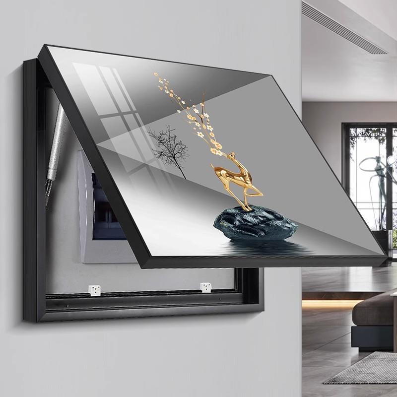 电表箱装饰画免打孔电闸箱配电箱空开箱挂画电表盒配电箱推拉壁画