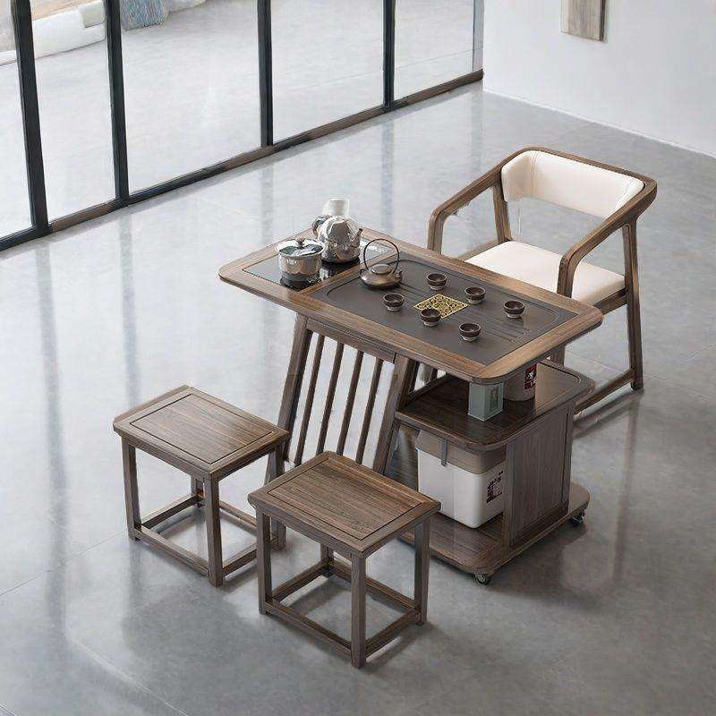 全实木移动小茶桌客厅沙发边几阳台茶台茶几喝茶小型家用一体角几