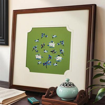 新中式苏绣装饰画客厅卧室柜台摆台画中国风玄关手工刺绣实物挂画