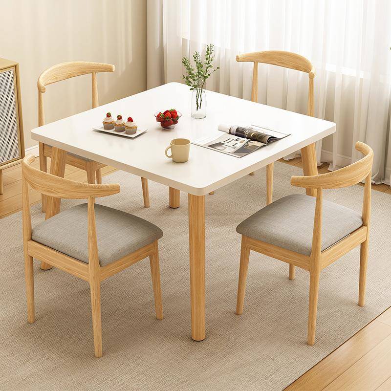 餐桌椅组合出租房用套装简约实木腿方桌家用正方形小户型吃饭桌子