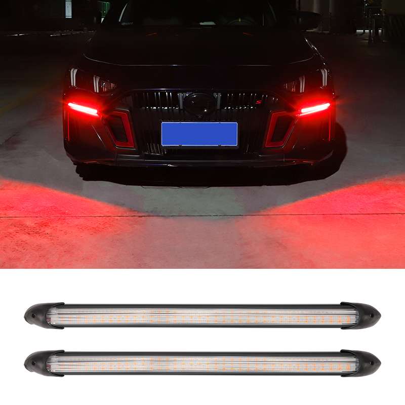 汽车LED日行灯带转向改装通用高亮加装日间行车灯弯曲防水中网灯
