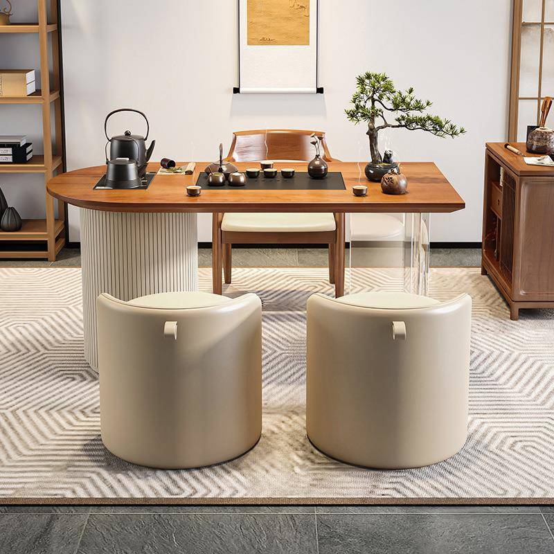 现代简约实木茶桌椅组合家用客厅茶台亚克力小户型阳台喝茶泡茶桌