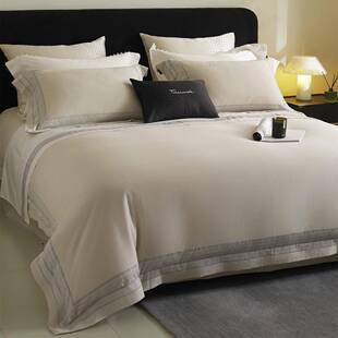 意式极简风高定纯色保暖寝具床品婴肤棉磨毛纯棉四件套克罗蒂娅