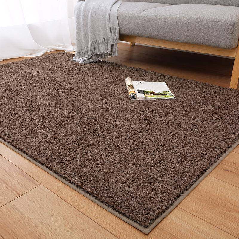 秋冬纯色简约客厅地毯家用卧室床边沙发耐脏易打理可机洗宠物地垫
