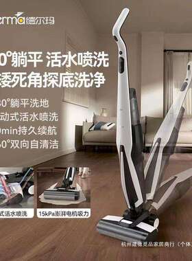 德尔玛洗地机P20Plus吸拖洗一体机家用无线大吸力智能自清洁拖把