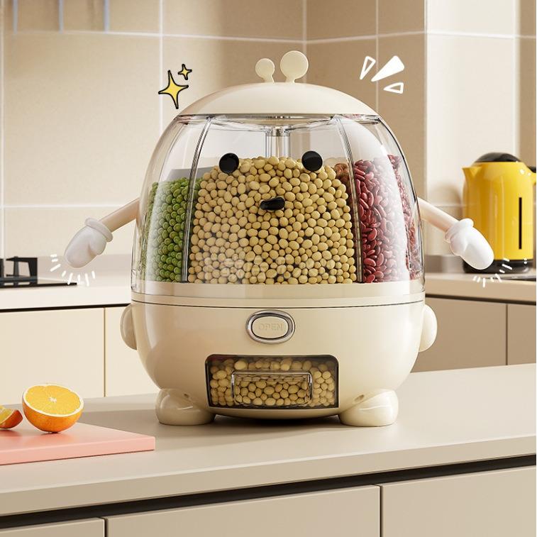 旋转五谷杂粮收纳盒米桶家用防虫防潮密封米箱储存罐子2025新款