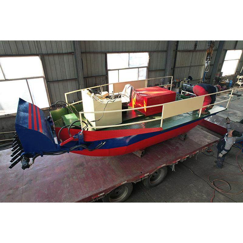 小型水草清洁船 水葫芦破碎船 水生植物碎草机械 全自动水草收割