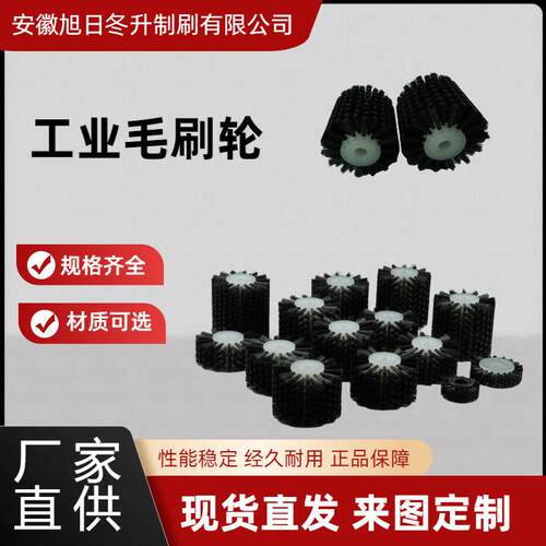 工业毛刷轮尼龙丝清洗刷防静电除尘空心钢丝毛刷轮圆形圆柱刷