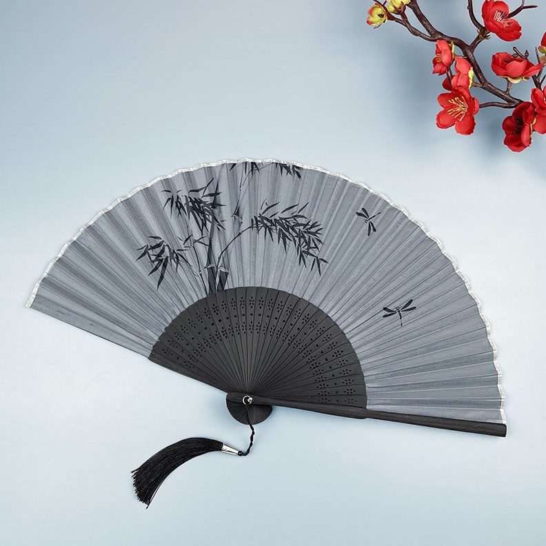真丝扇携中国风旗袍可复古风舞蹈扇小折叠扇汉服扇子折扇式随身夏