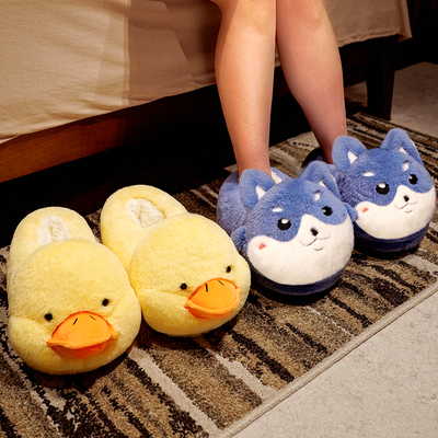 棉拖鞋女生冬季可爱全包根毛w绒家居鸭子女动物保暖大人男生毛毛
