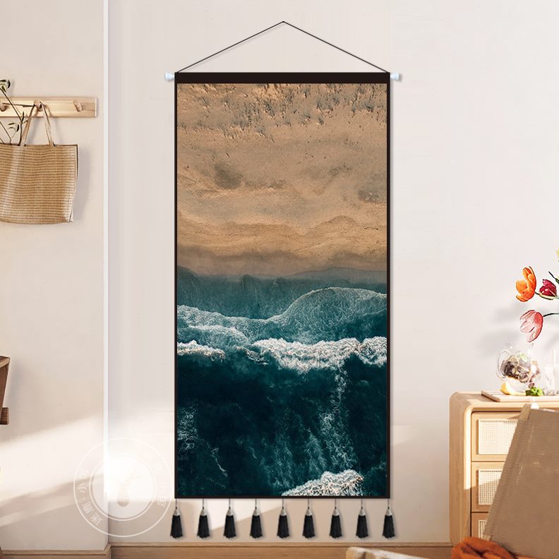 海大现代简约挂画挂布背景布玄关装饰画布艺风景客厅墙面装饰卧室图片