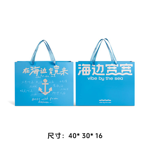 【海边宽宽旗舰店】门店同款礼袋手提袋大号小号可选伴手礼特产