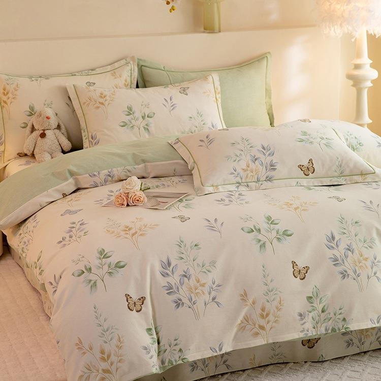 A类纯棉磨毛四件套保暖床单被套床上用品宿舍单人全棉加厚三件套4