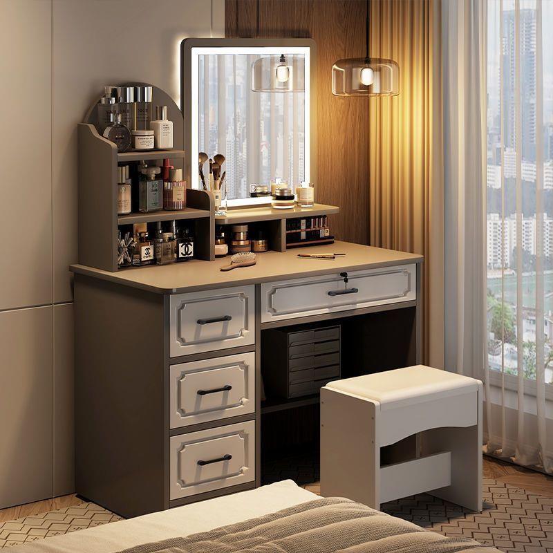 化妆桌2025年新款梳妆台卧室简约现代化妆柜小型收纳斗柜一体书桌