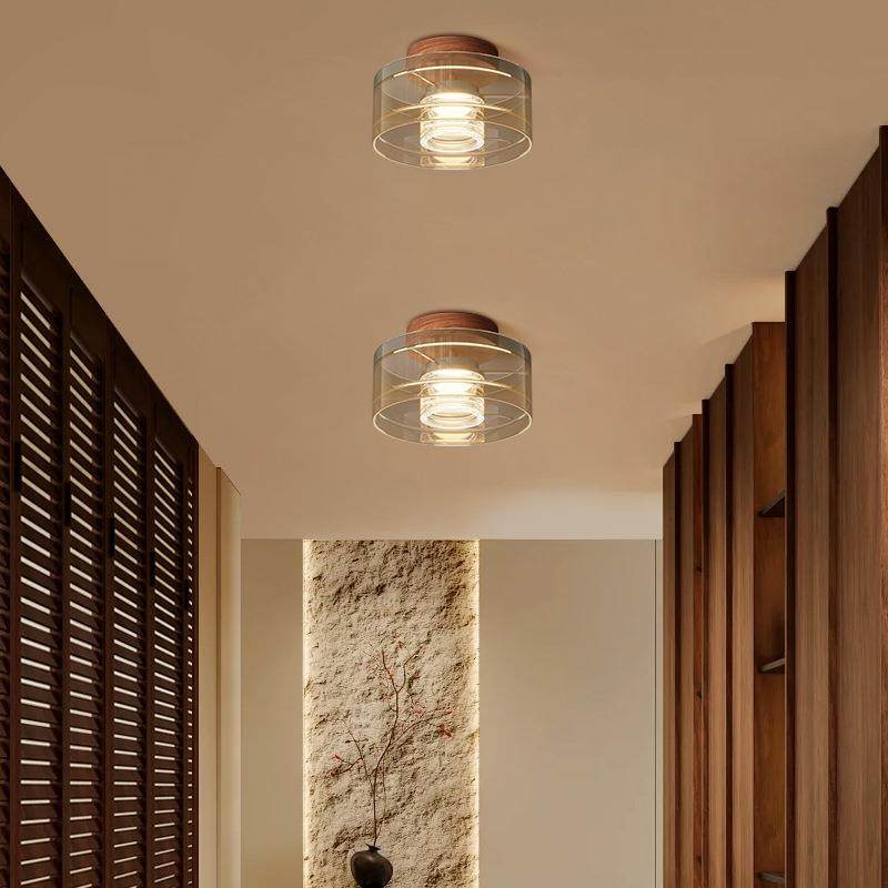 过道灯吸顶灯阳台灯全光谱护眼设计感中古风LED玄关主灯具家用灯